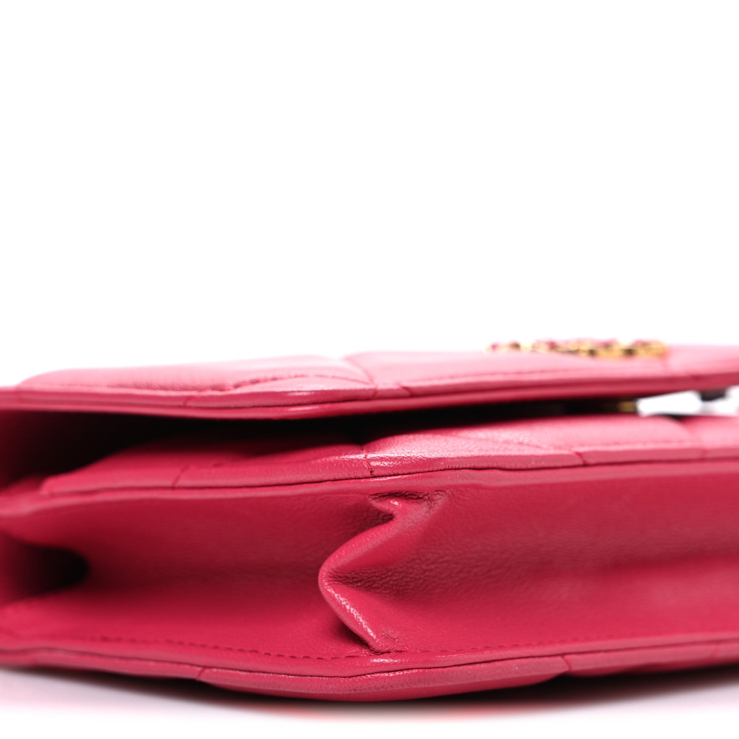 Chanel Shiny Goatskin Quilted Chanel 19 Wallet On Chain WOC Pink 10 of 11
