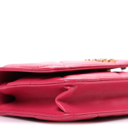 Chanel Shiny Goatskin Quilted Chanel 19 Wallet On Chain WOC Pink 10 of 11