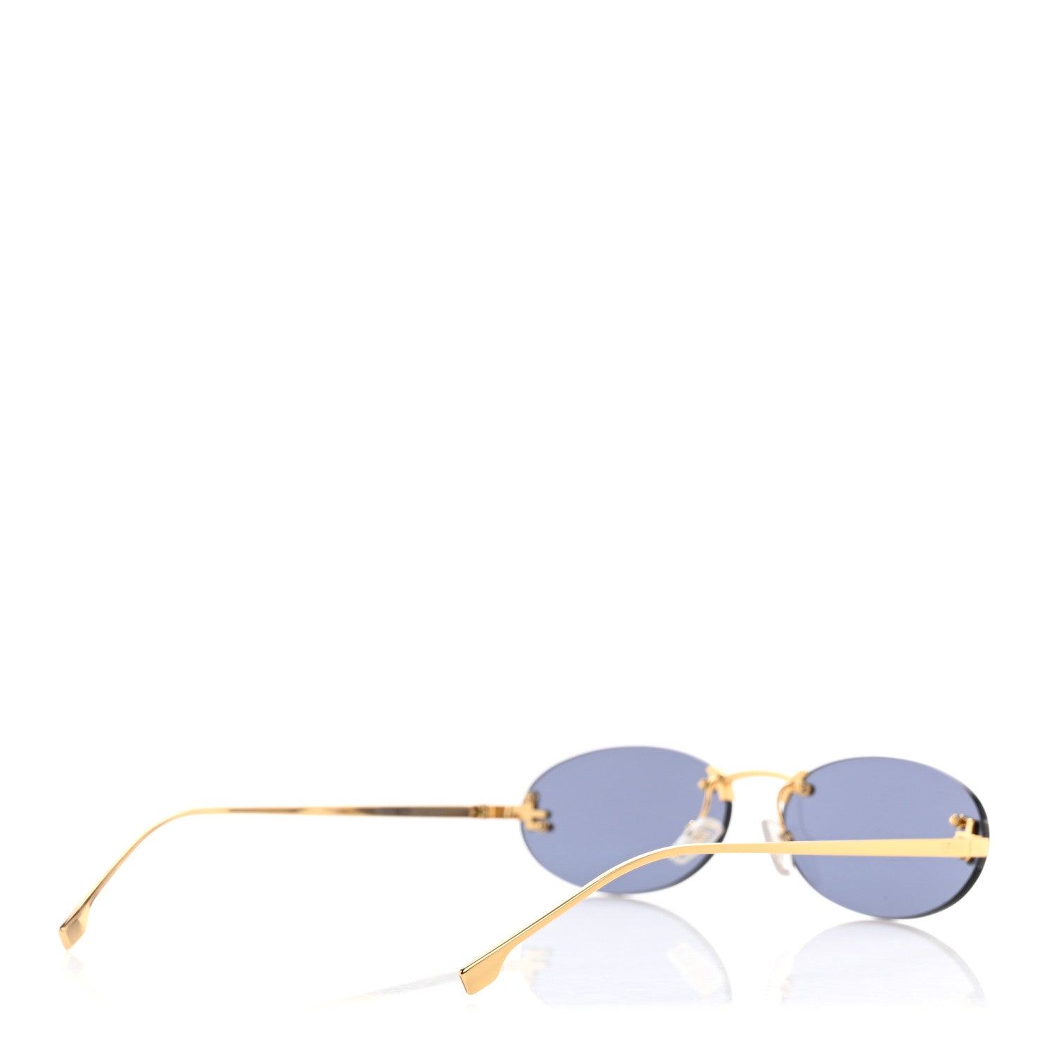 Fendi Metal Crystal Fendi First Fashion Show Oval Sunglasses FE4075US Gold Blue 4 of 7