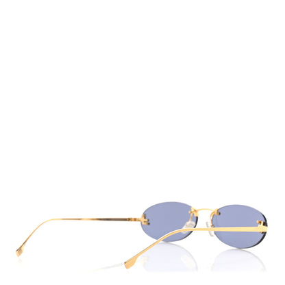 Fendi Metal Crystal Fendi First Fashion Show Oval Sunglasses FE4075US Gold Blue 4 of 7