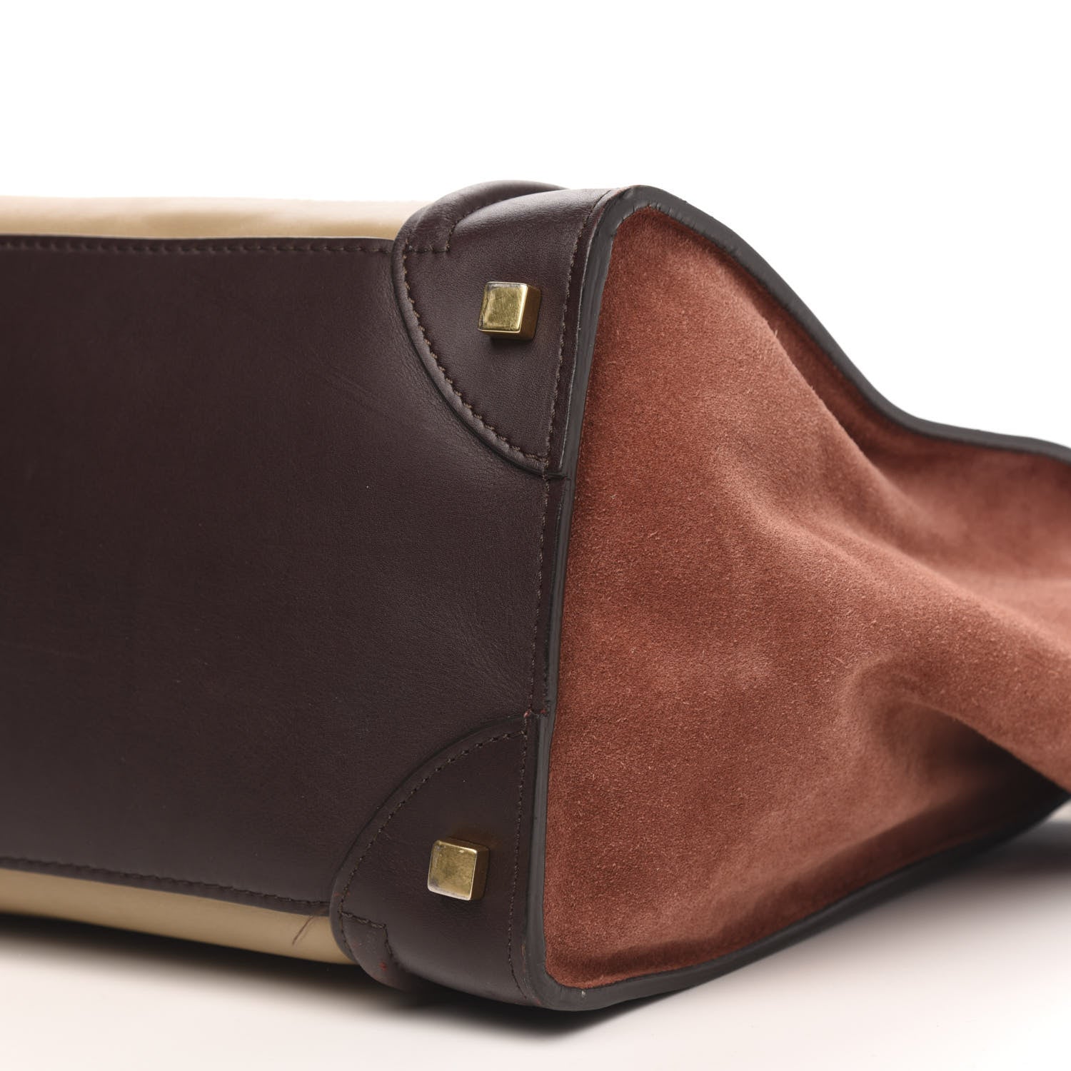 Celine Satin Calfskin Suede Mini Tri-Color Luggage Beige 9 of 18