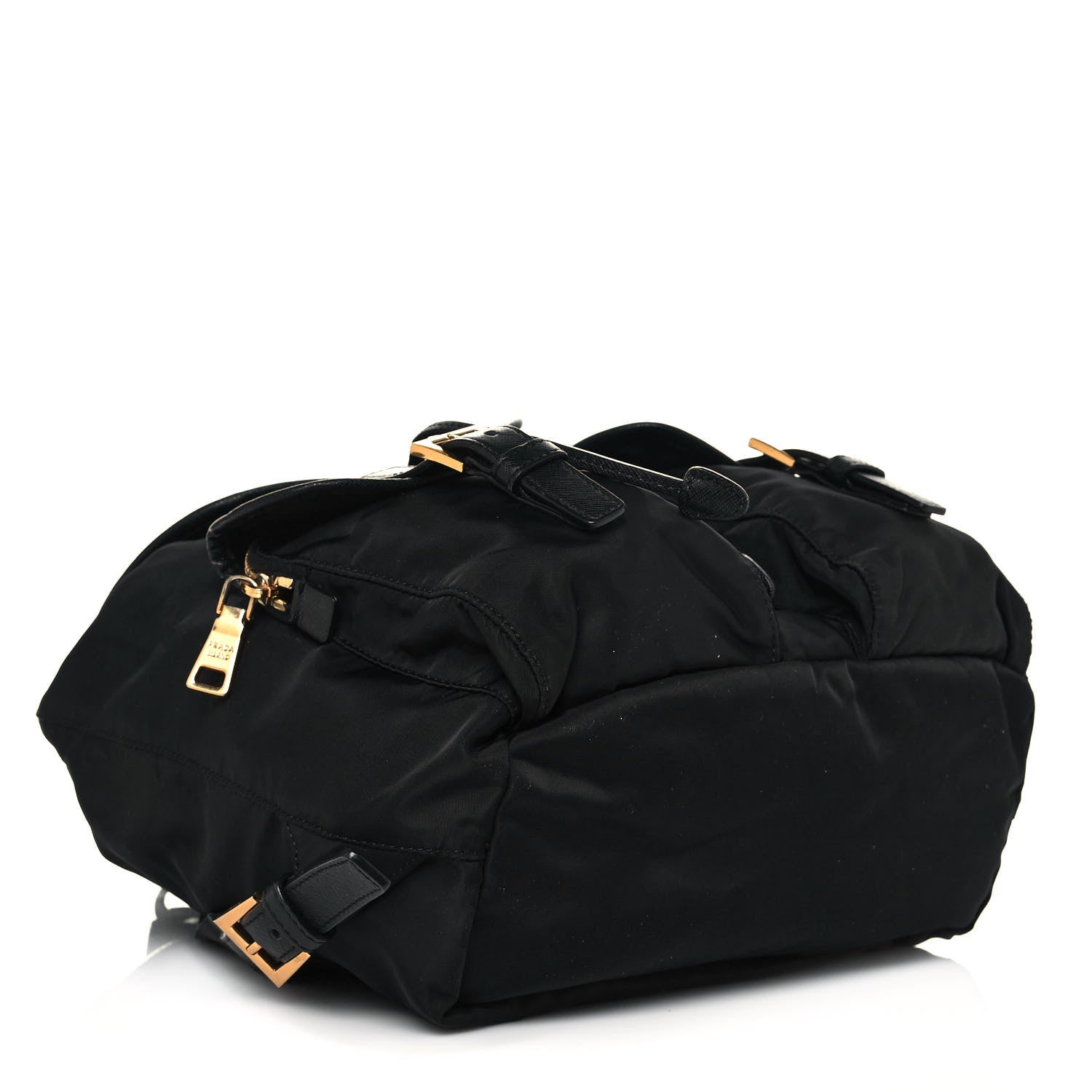 Prada Nylon Vela Saffiano Backpack Black 3 of 11