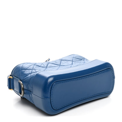Chanel Aged Calfskin Quilted Small Gabrielle Hobo Blue 4 of 10
