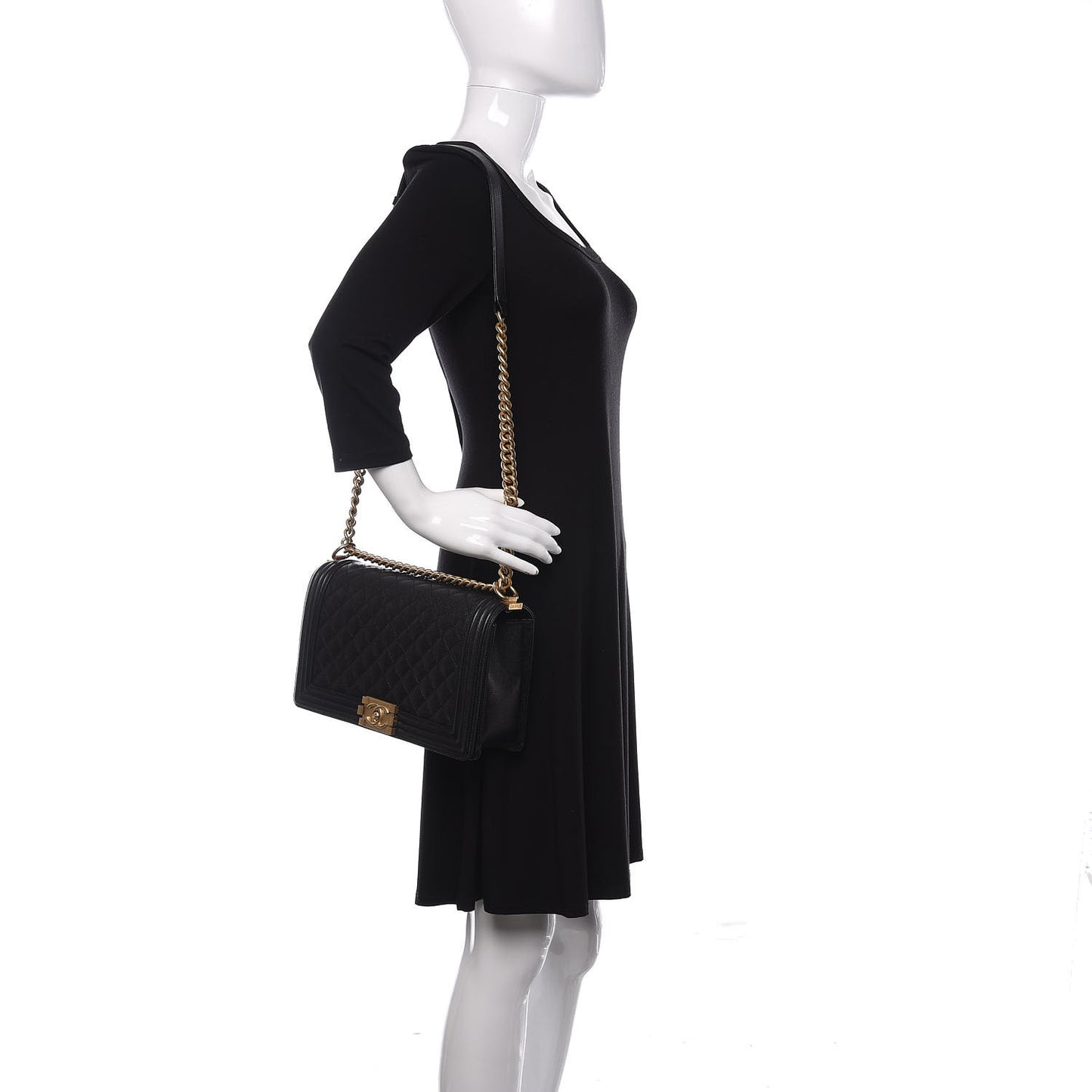 Caviar Quilted New Medium Boy Flap Black