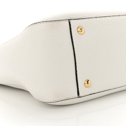 Fendi Cuoio Romano Selleria Small FF Tote White Ice 8 of 11
