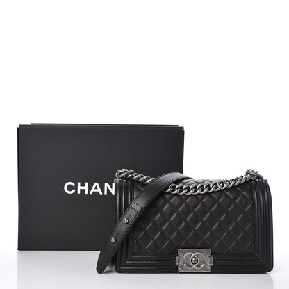 Chanel Calfskin Quilted Medium Boy Flap Black 8 of 8