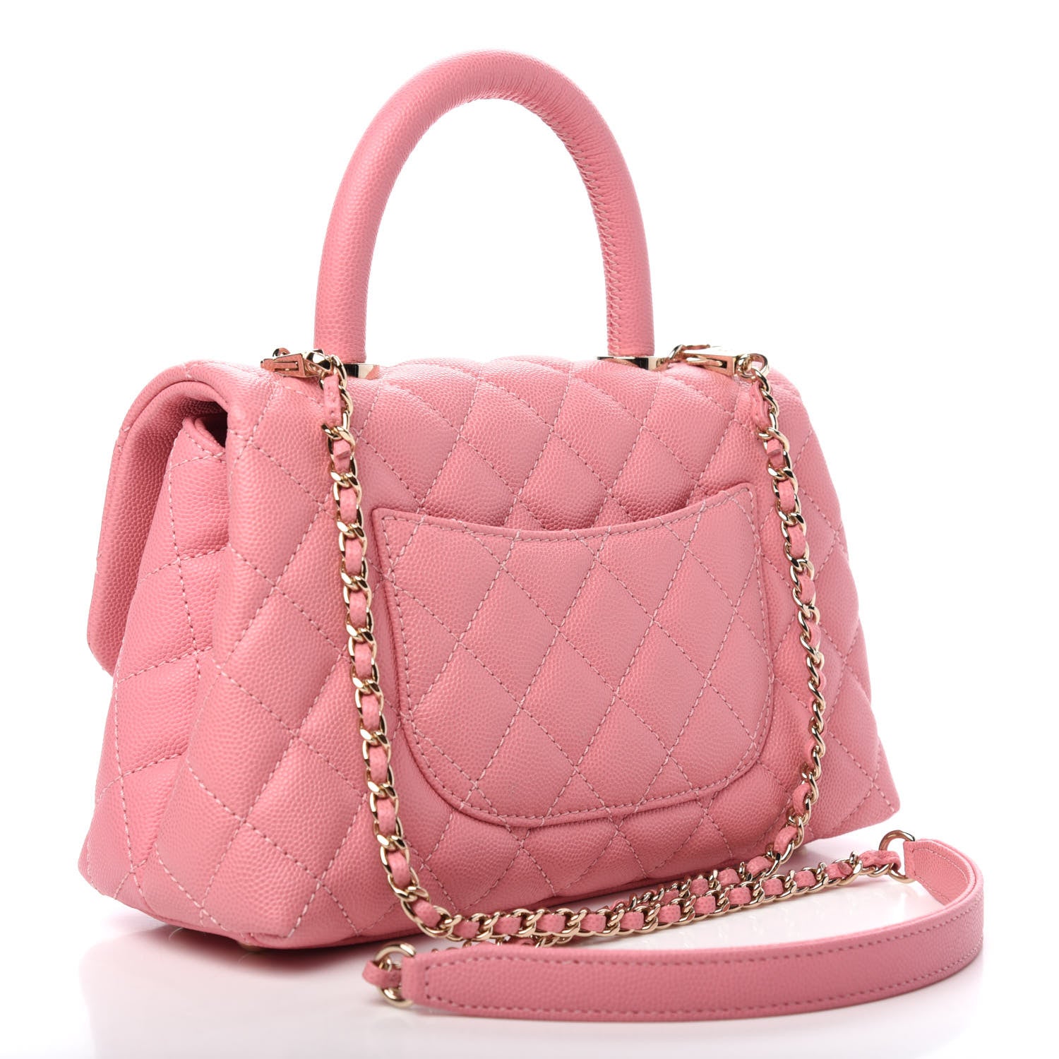 Chanel Caviar Quilted Mini Coco Handle Flap Pink 3 of 11