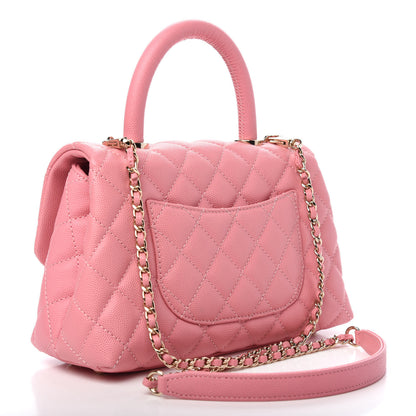 Chanel Caviar Quilted Mini Coco Handle Flap Pink 3 of 11
