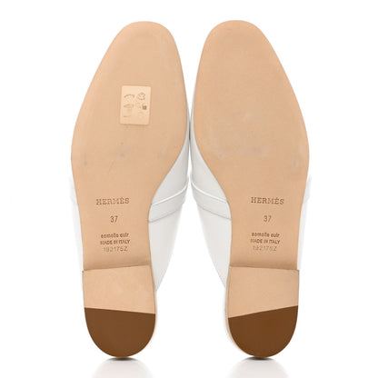 Hermes Calfskin Oz Mules 37 White 5 of 10