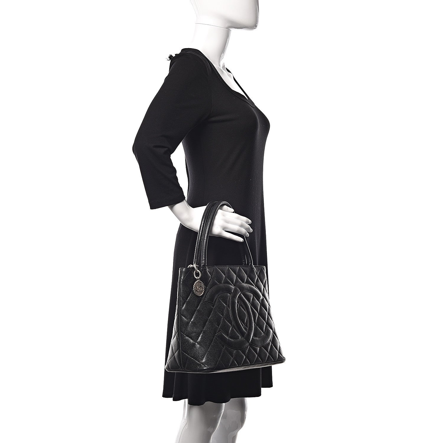 Chanel Caviar Quilted Medallion Tote Black 2 of 13