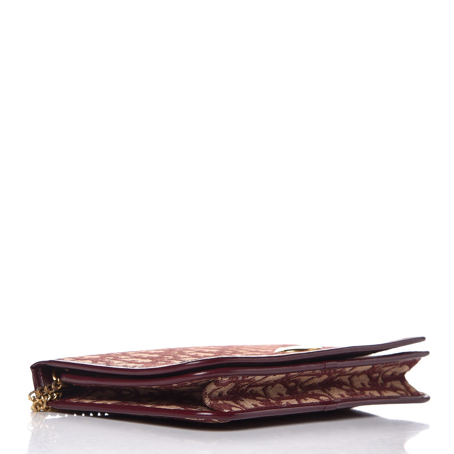 Christian Dior Monogram Chain Flap Burgundy 4 of 9