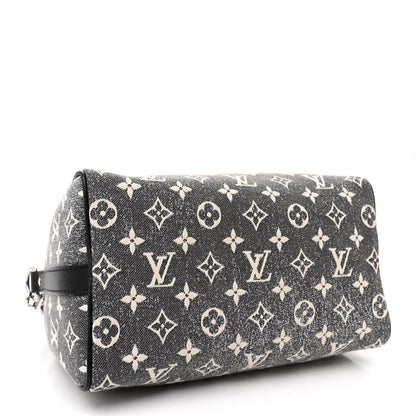 Louis Vuitton Denim Monogram Jacquard Speedy Bandouliere 25 Black 4 of 9