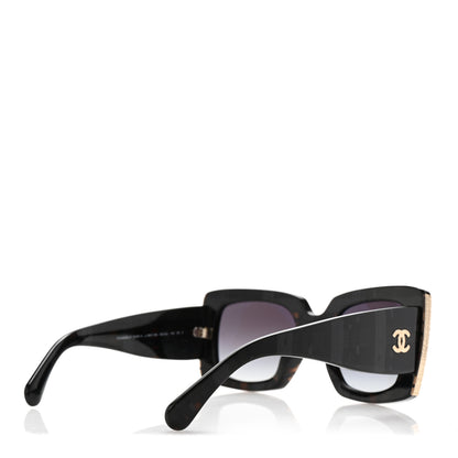 Chanel Acetate Rectangle Sunglasses 5435-A Black 4 of 8