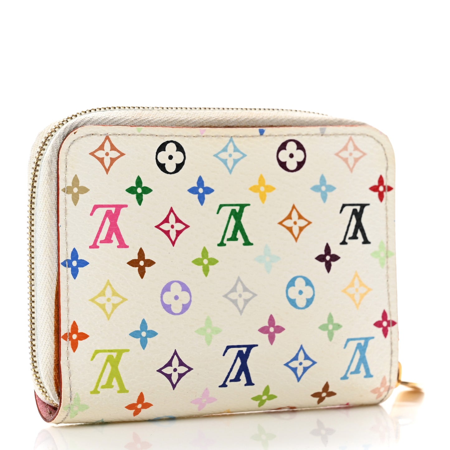 Monogram Multicolor Zippy Coin Purse Wallet White Litchi