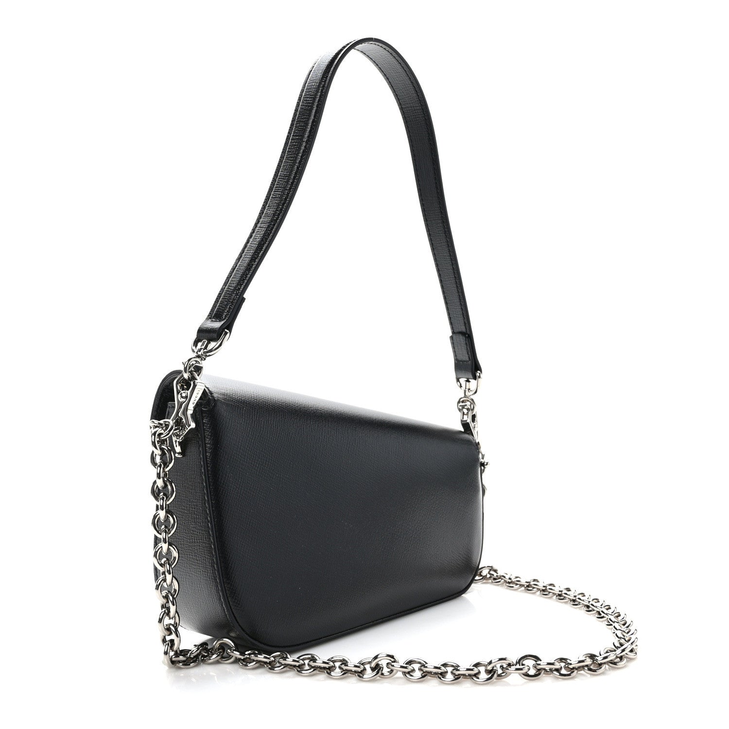 Gucci Calfskin Mini Horsebit 1955 Asymmetric Shoulder Bag Black 3 of 9