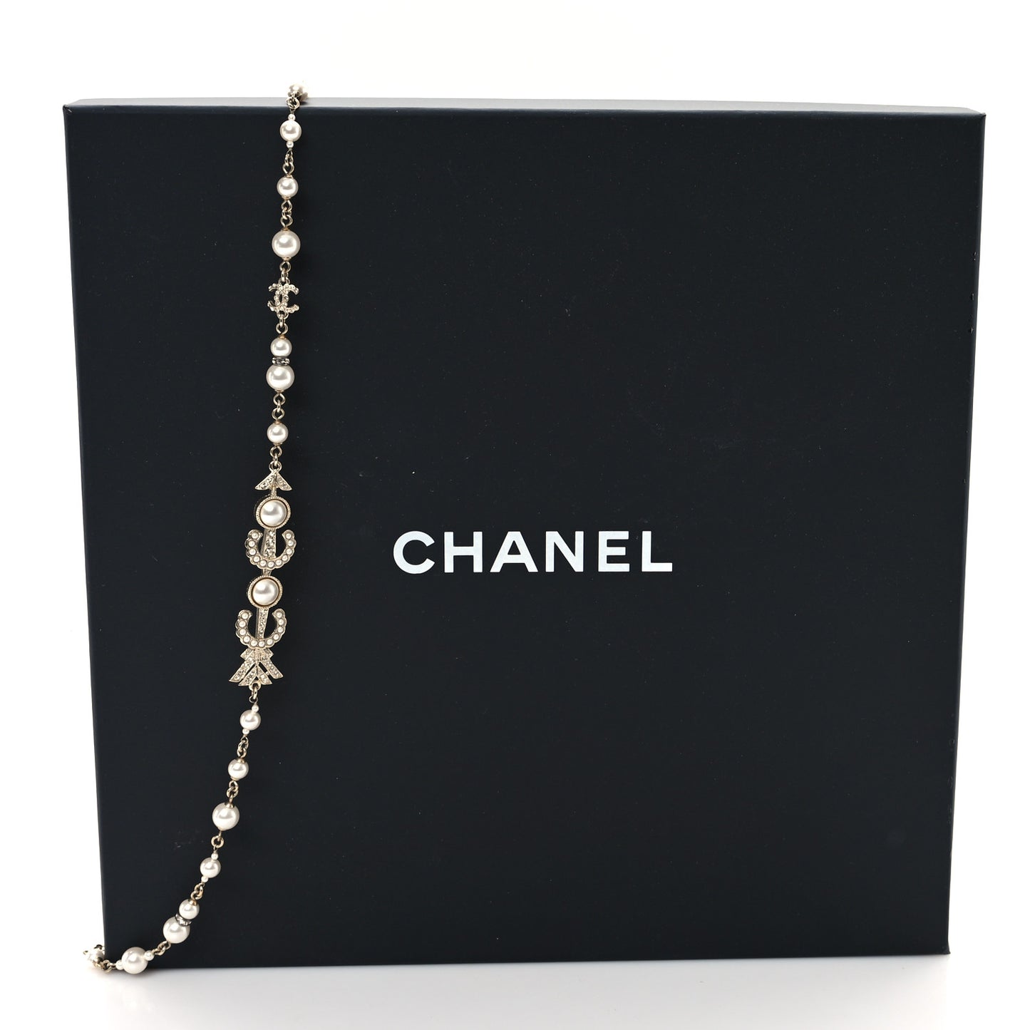Pearl Crystal Queen of France Necklace Gold