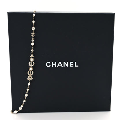 Chanel Pearl Crystal Queen of France Necklace Gold 5 of 5