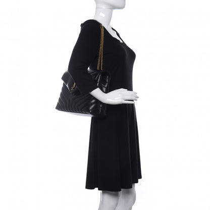 Saint Laurent Calfskin Y Quilted Monogram Medium Loulou Chain Satchel Black 2 of 10