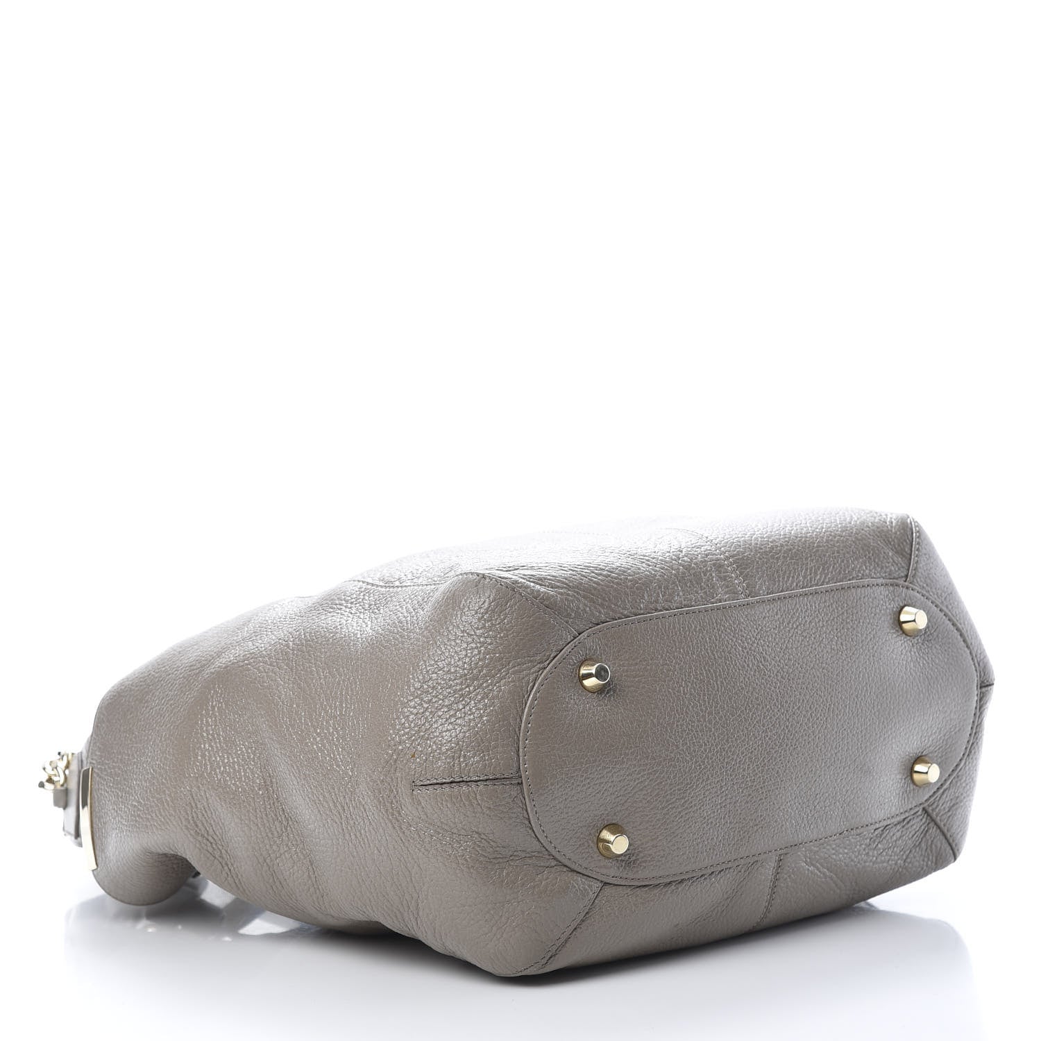 Jimmy Choo Glossy Grained Deerskin Anna Shoulder Bag Moonstone 4 of 10