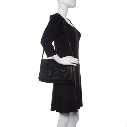 Valentino Garavani Nappa Rose Shoulder Bag Black 2 of 9