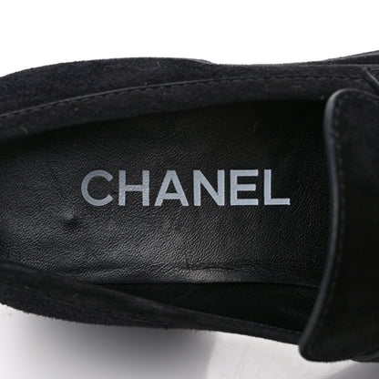 Chanel Suede CC Platform Loafers 36.5 Black 7 of 8