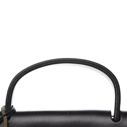 Hermes Toile Vache Calfskin Herbag 30 PM Black 16 of 26