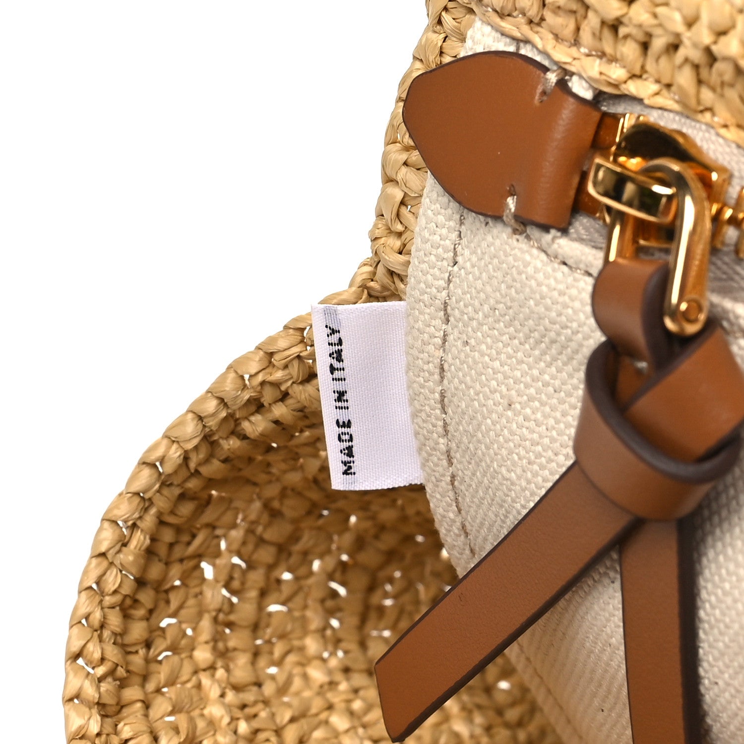 Miu Miu Raffia Crochet Woven Tote Bag Beige 7 of 10