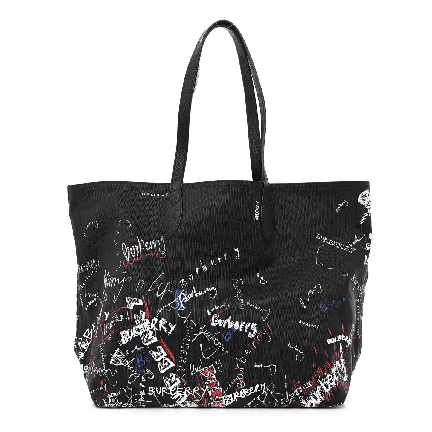 Coated Canvas Mega Check Sketchbook Medium Reversible Doodle Tote Black