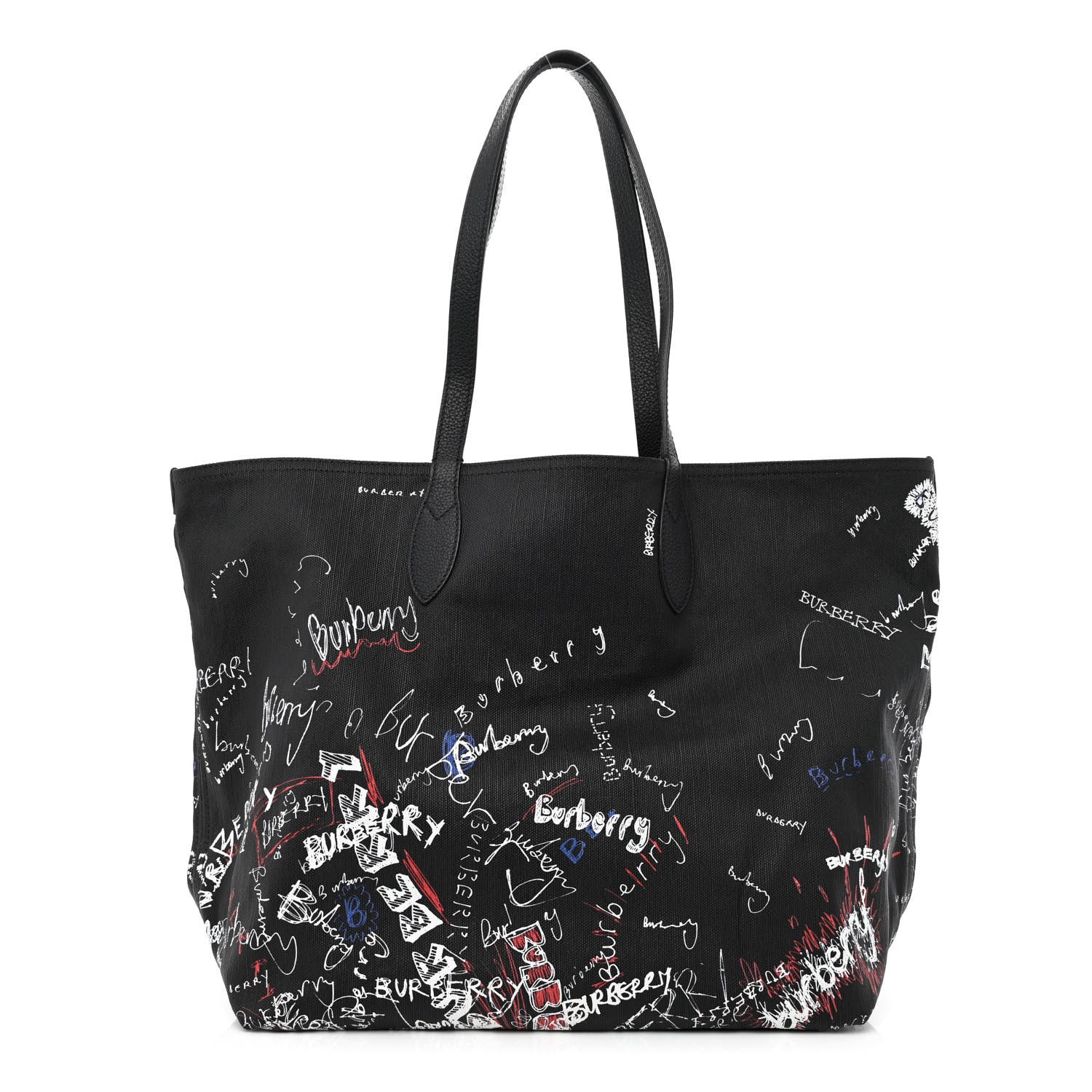 Burberry Coated Canvas Mega Check Sketchbook Medium Reversible Doodle Tote Black 1 of 27