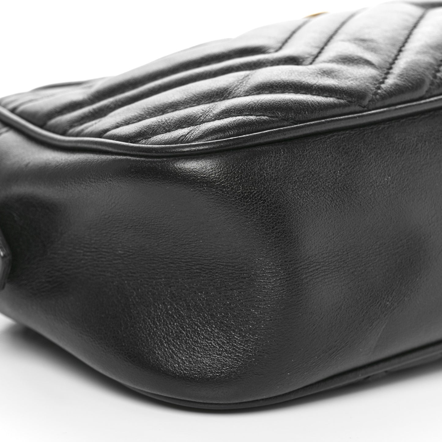 Calfskin Matelasse Small GG Marmont Chain Shoulder Bag Black