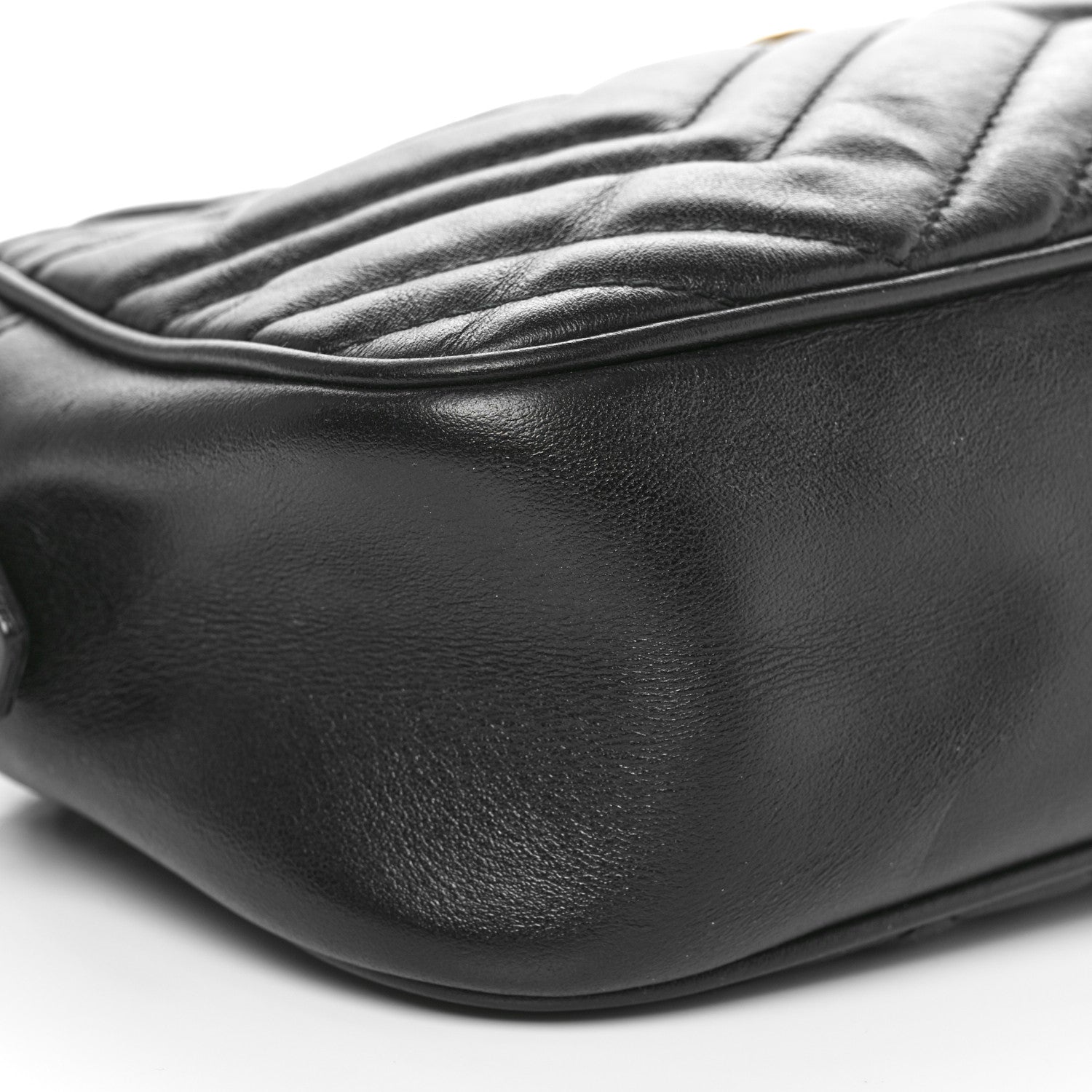 Gucci Calfskin Matelasse Small GG Marmont Chain Shoulder Bag Black 9 of 10