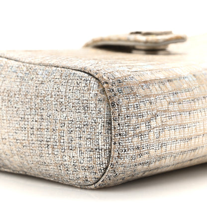 Chanel Iridescent Lizard Phone Holder Crossbody Silver 10 of 12