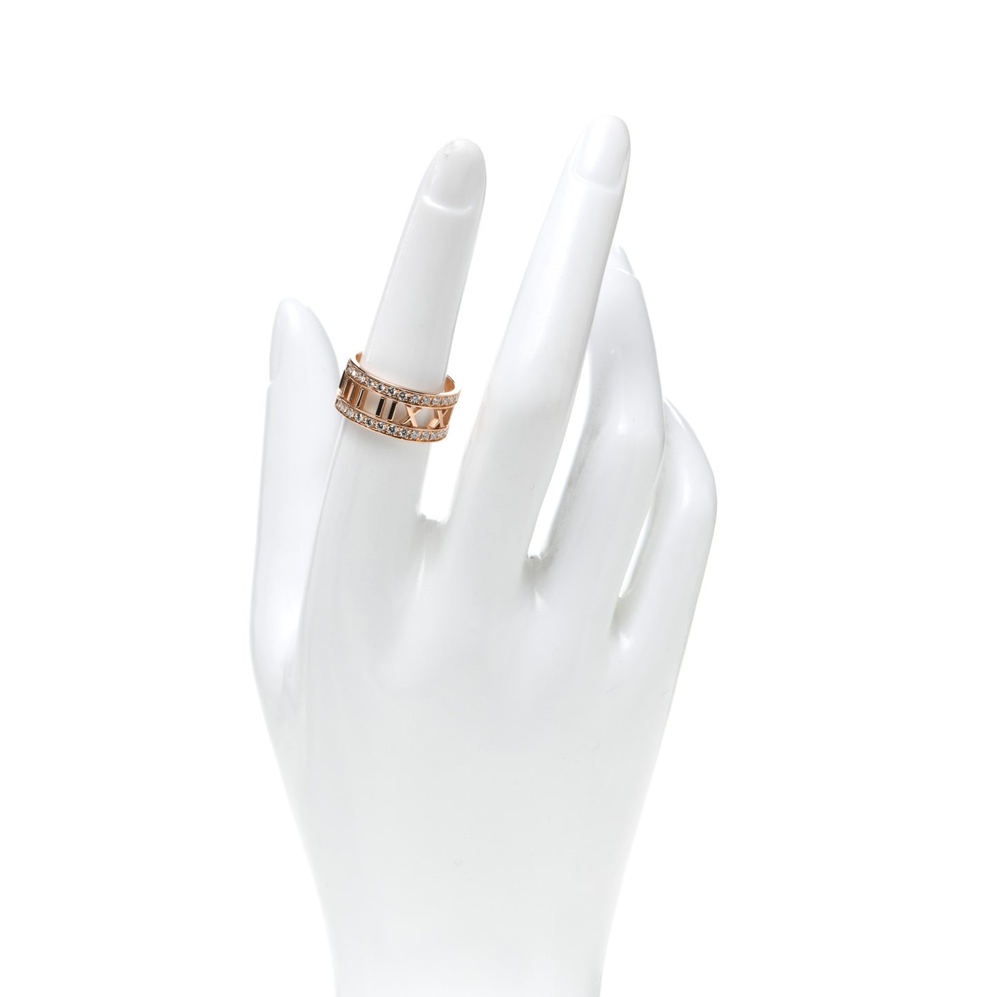 18K Rose Gold Diamond Wide Atlas Open Ring 54 7