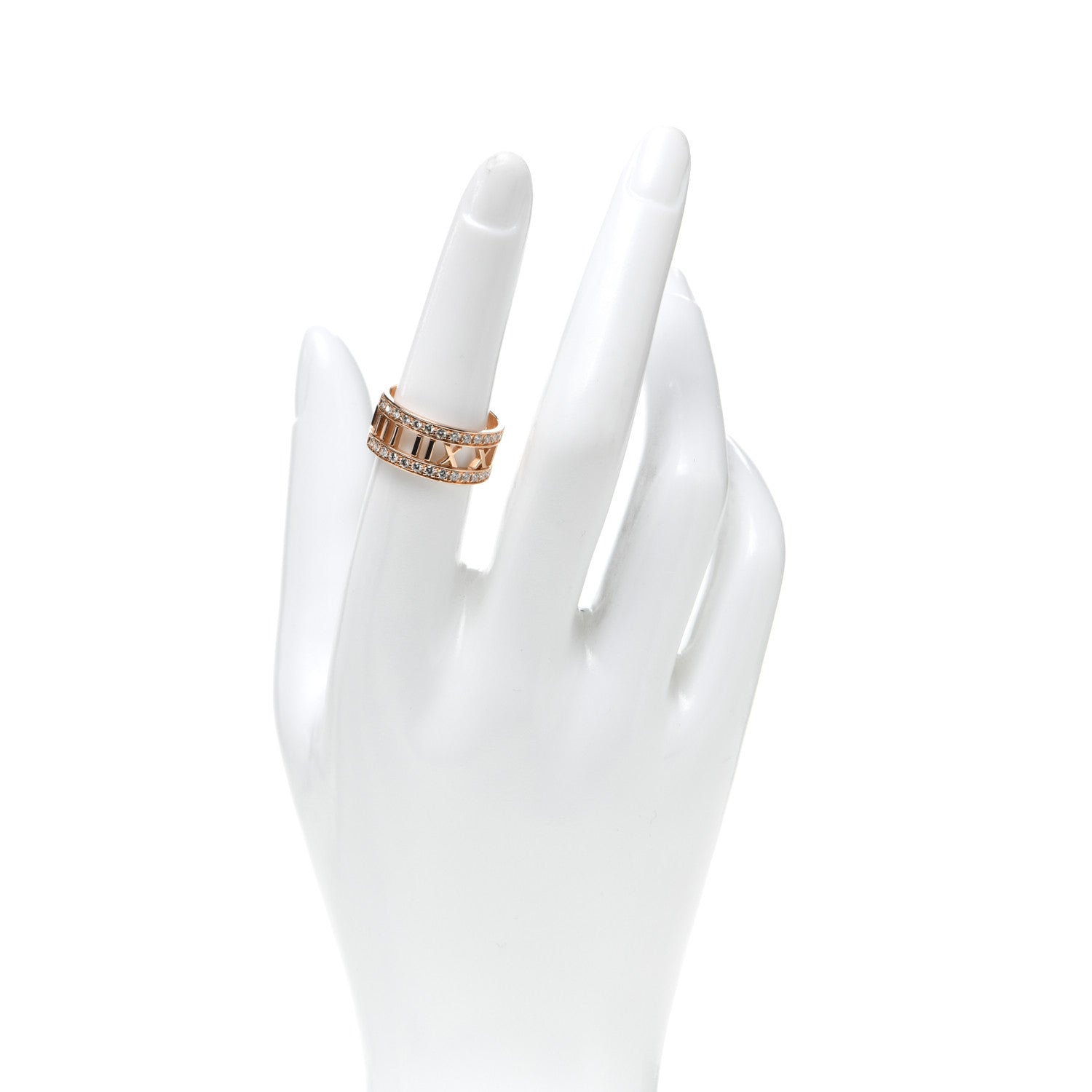 Tiffany 18K Rose Gold Diamond Wide Atlas Open Ring 54 7 2 of 5