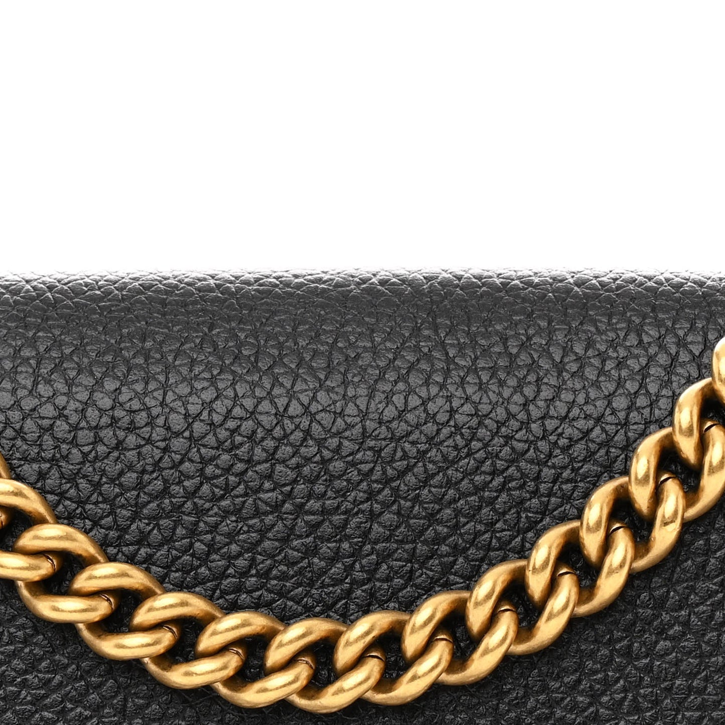 Grained Calfskin Logo Cash Phone Holder Wallet On Chain Black White