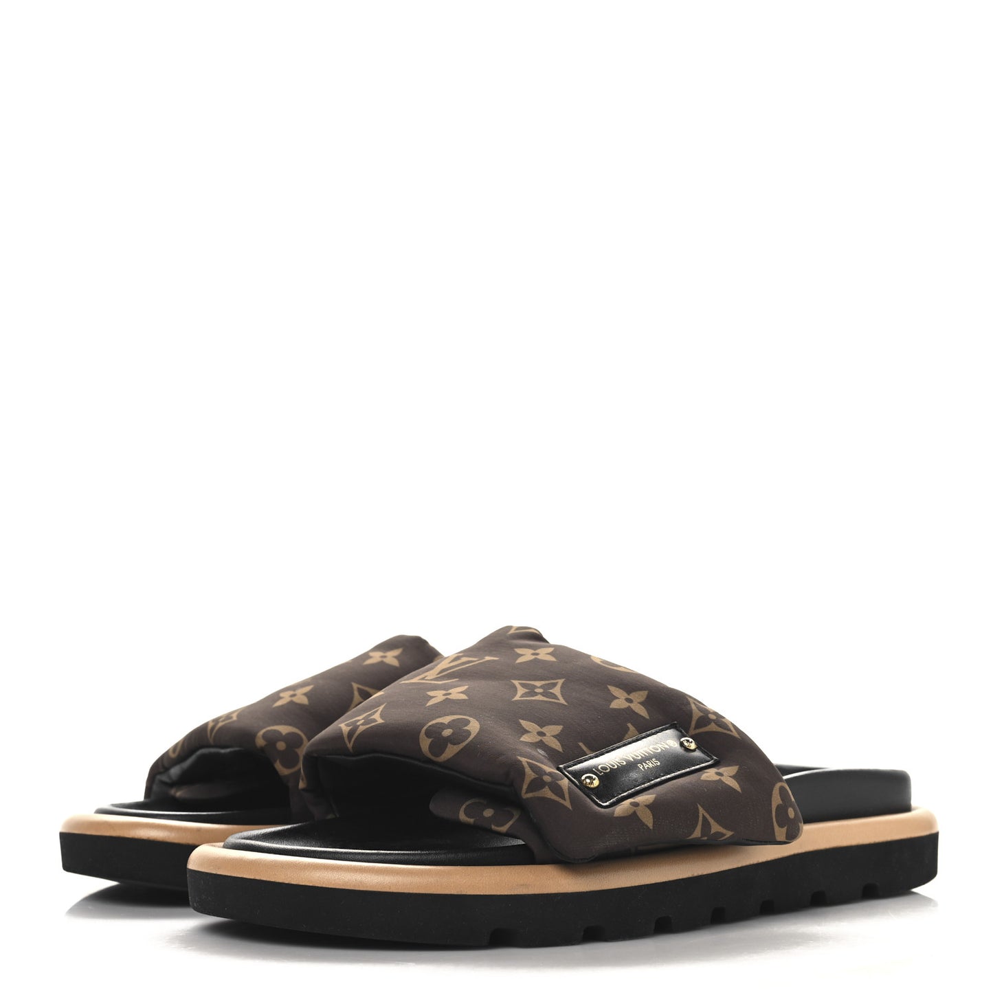 Nylon Monogram Pool Pillow Comfort Mule 39 Cacao Brown