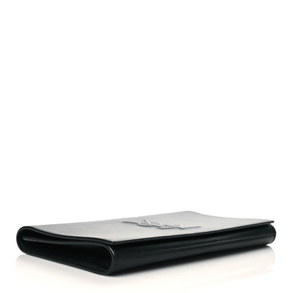 Saint Laurent Calfskin Monogram Large Belle De Jour Clutch Black 5 of 11