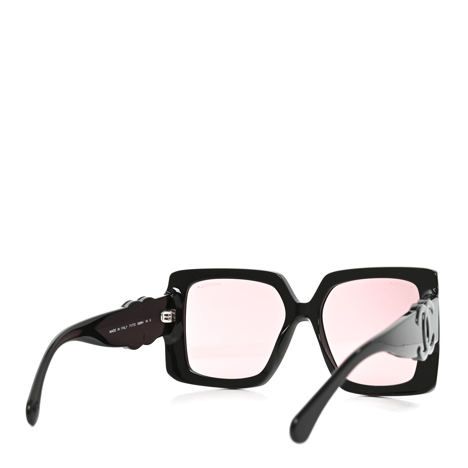 Chanel Acetate Polarized Square Sunglasses 71772 Black 4 of 7