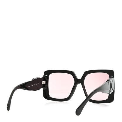 Chanel Acetate Polarized Square Sunglasses 71772 Black 4 of 7