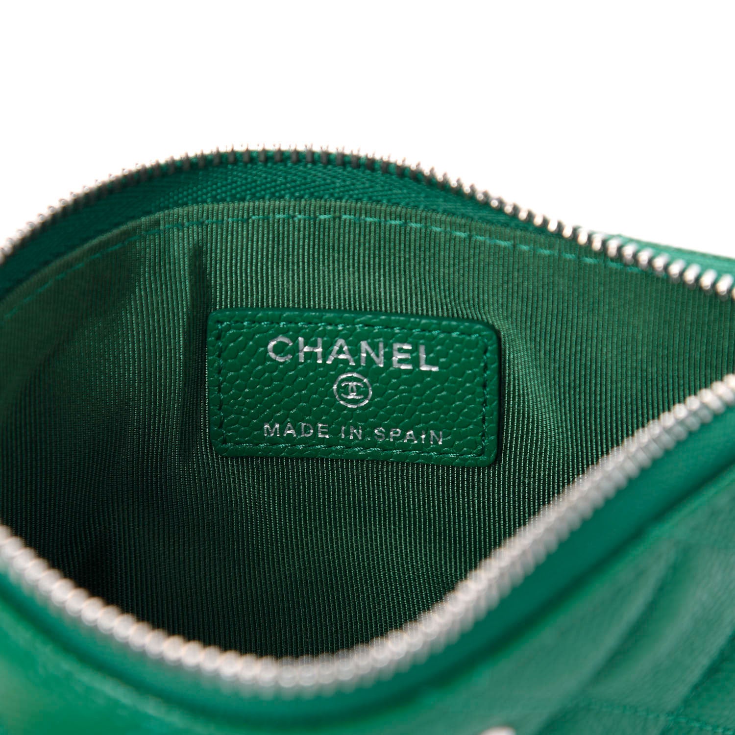 Chanel Caviar Quilted Small Cosmetic Case Green 6 of 8