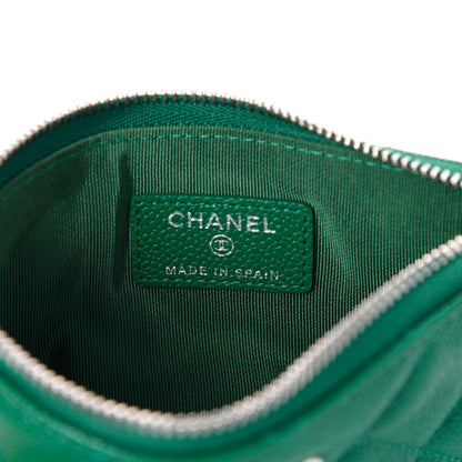 Chanel Caviar Quilted Small Cosmetic Case Green 6 of 8