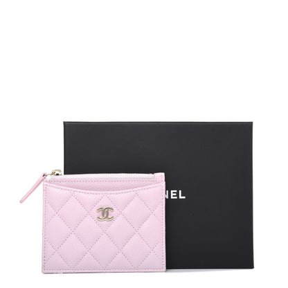 Chanel Caviar Quilted CC Zip Card Holder Light Pink 12 of 12