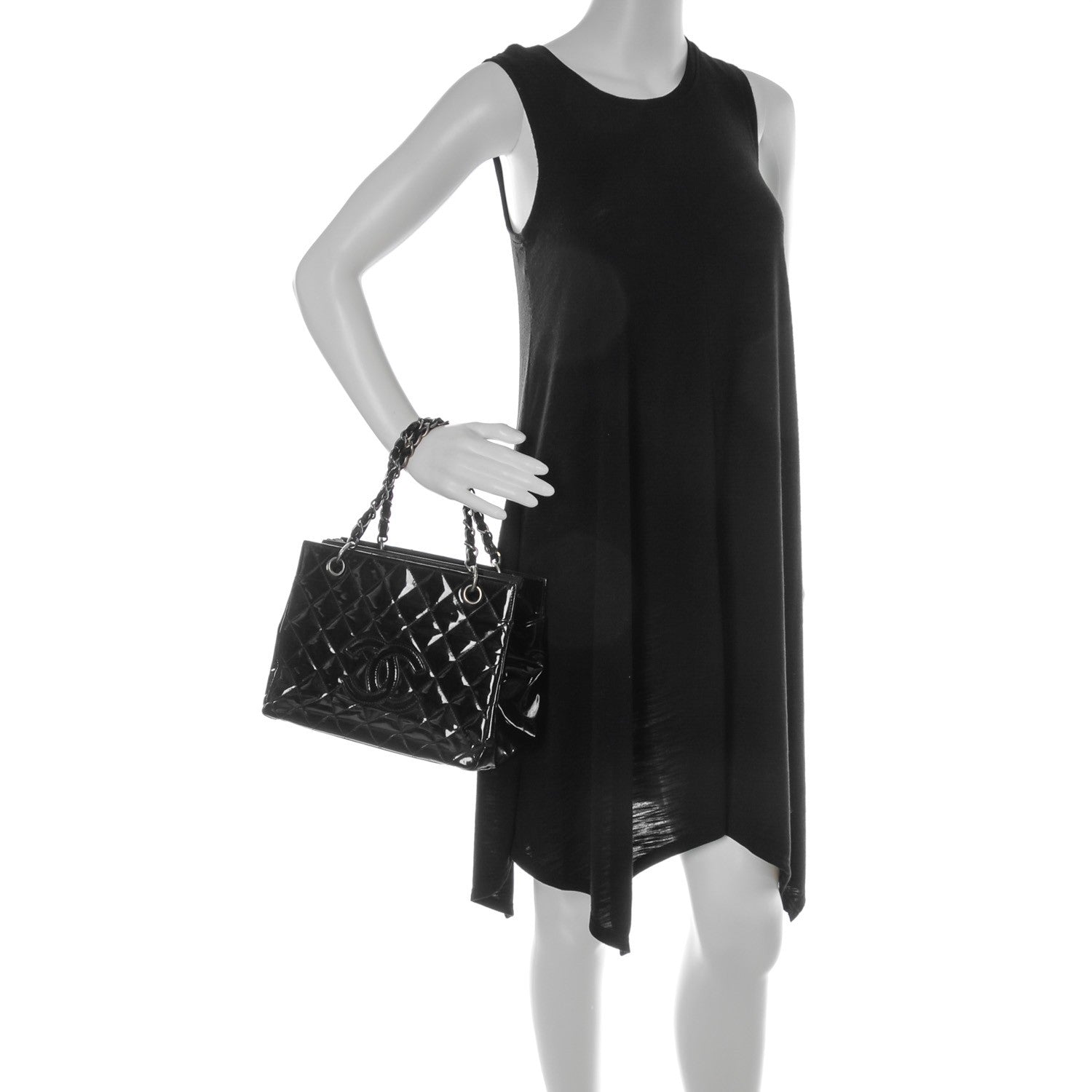 Chanel Patent Petit Timeless Shopping Tote PTT Black 2 of 10
