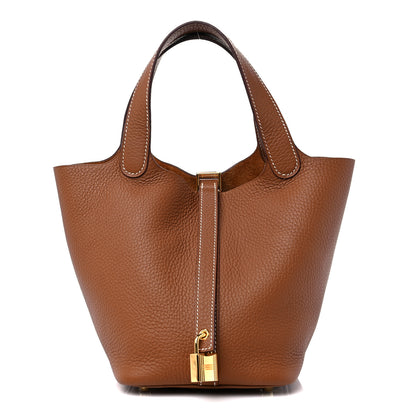 Hermes Taurillon Clemence Picotin Lock 18 PM Gold 1 of 10