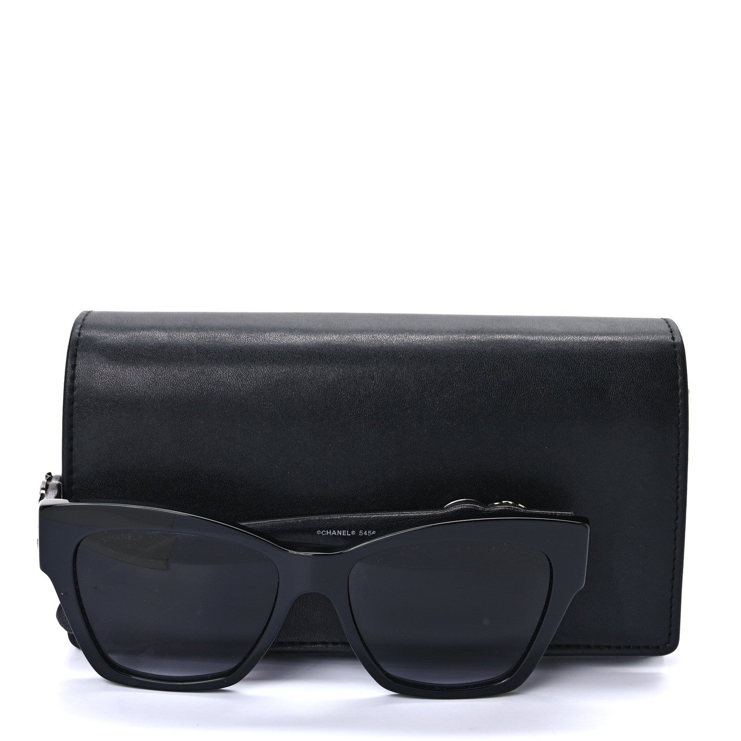 Chanel Acetate Square Cat Eye CC Sunglasses 5456-Q-B Black 7 of 7
