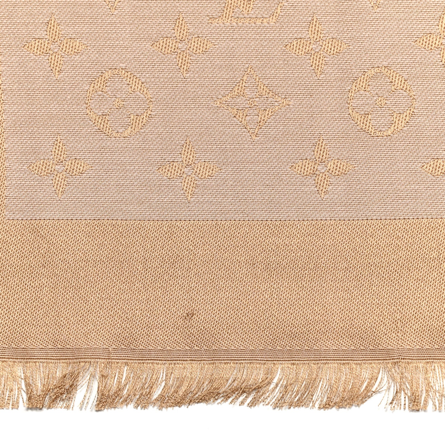 Louis Vuitton Silk Wool Monogram Denim Shawl Beige Rose 3 of 6