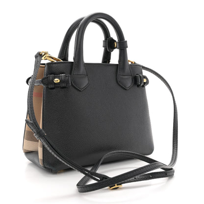 Burberry Derby Calfskin House Check Baby Banner Tote Black 3 of 10