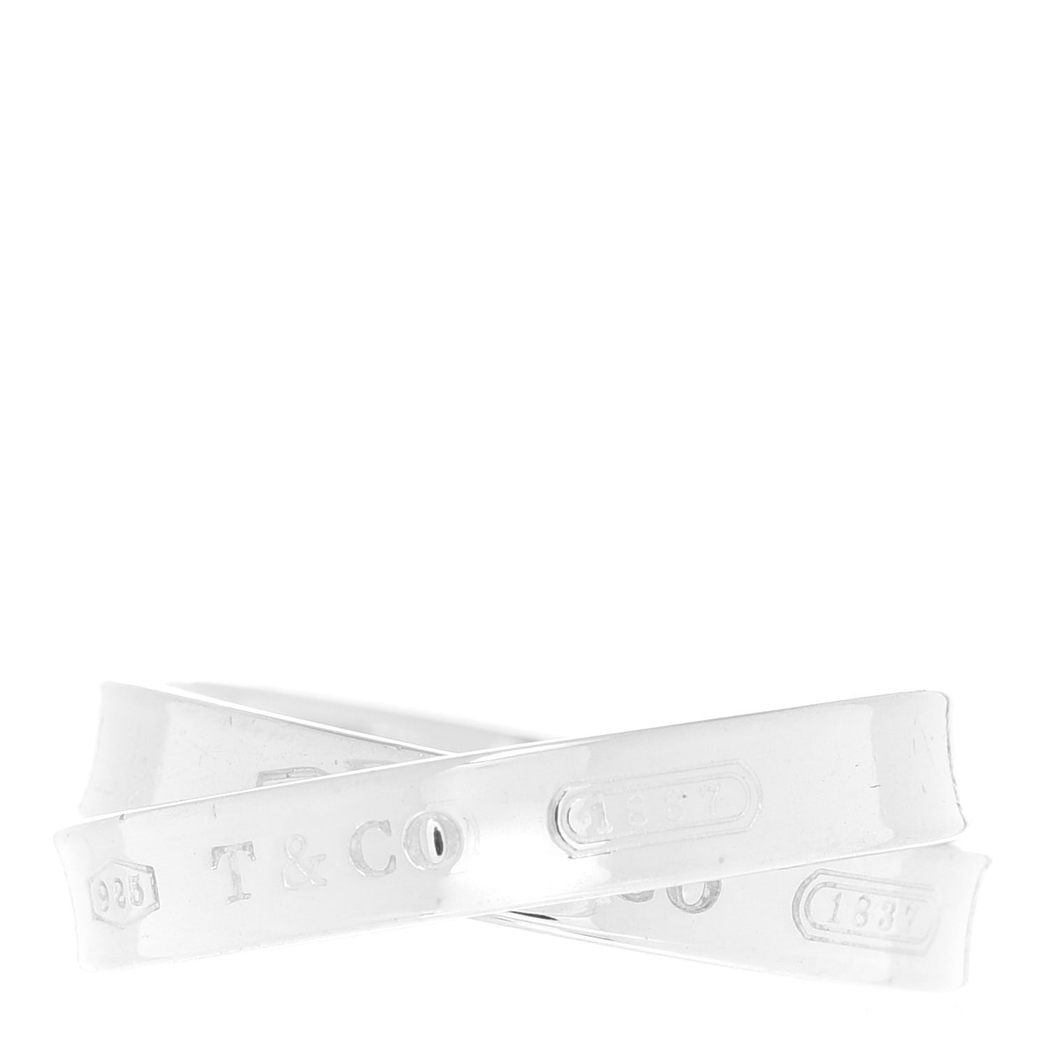 Tiffany Sterling Silver 1837 Interlocking Ring 53 6.5 1 of 4