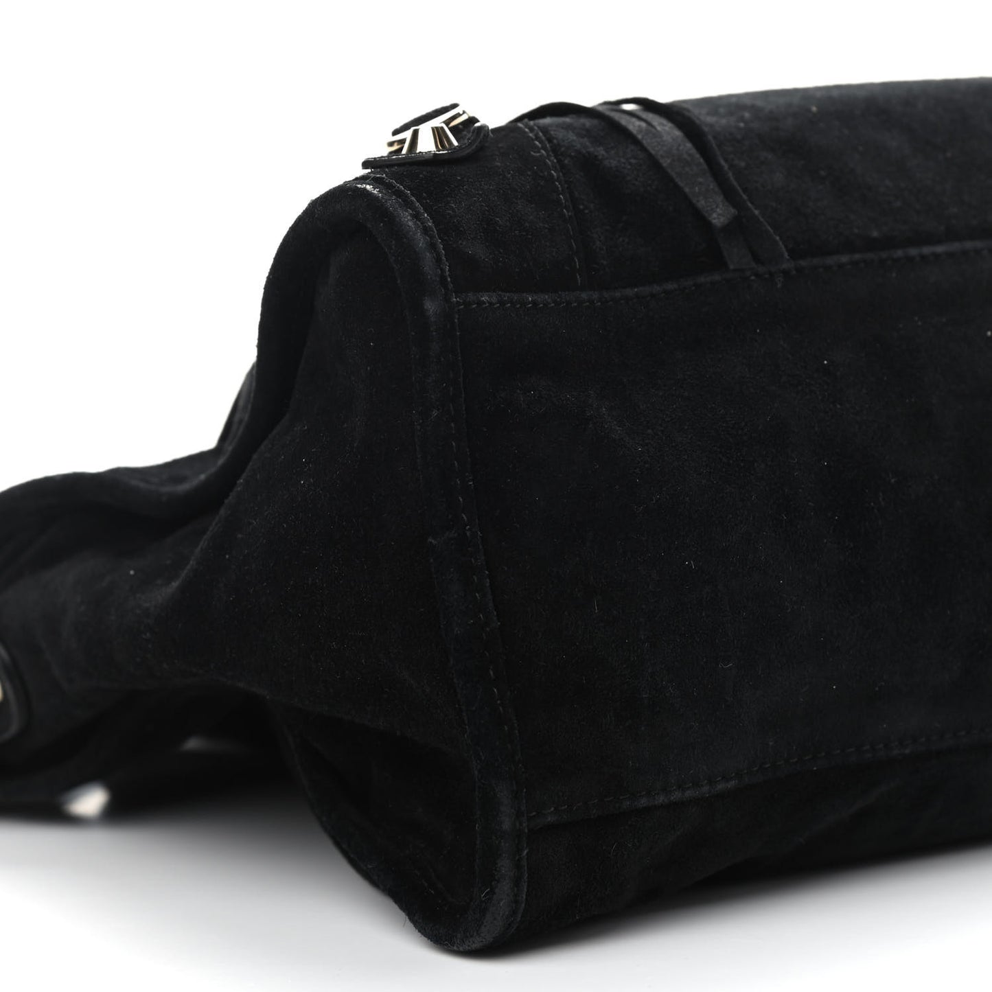 Baby Daim Suede Classic Silver Hardware City Black