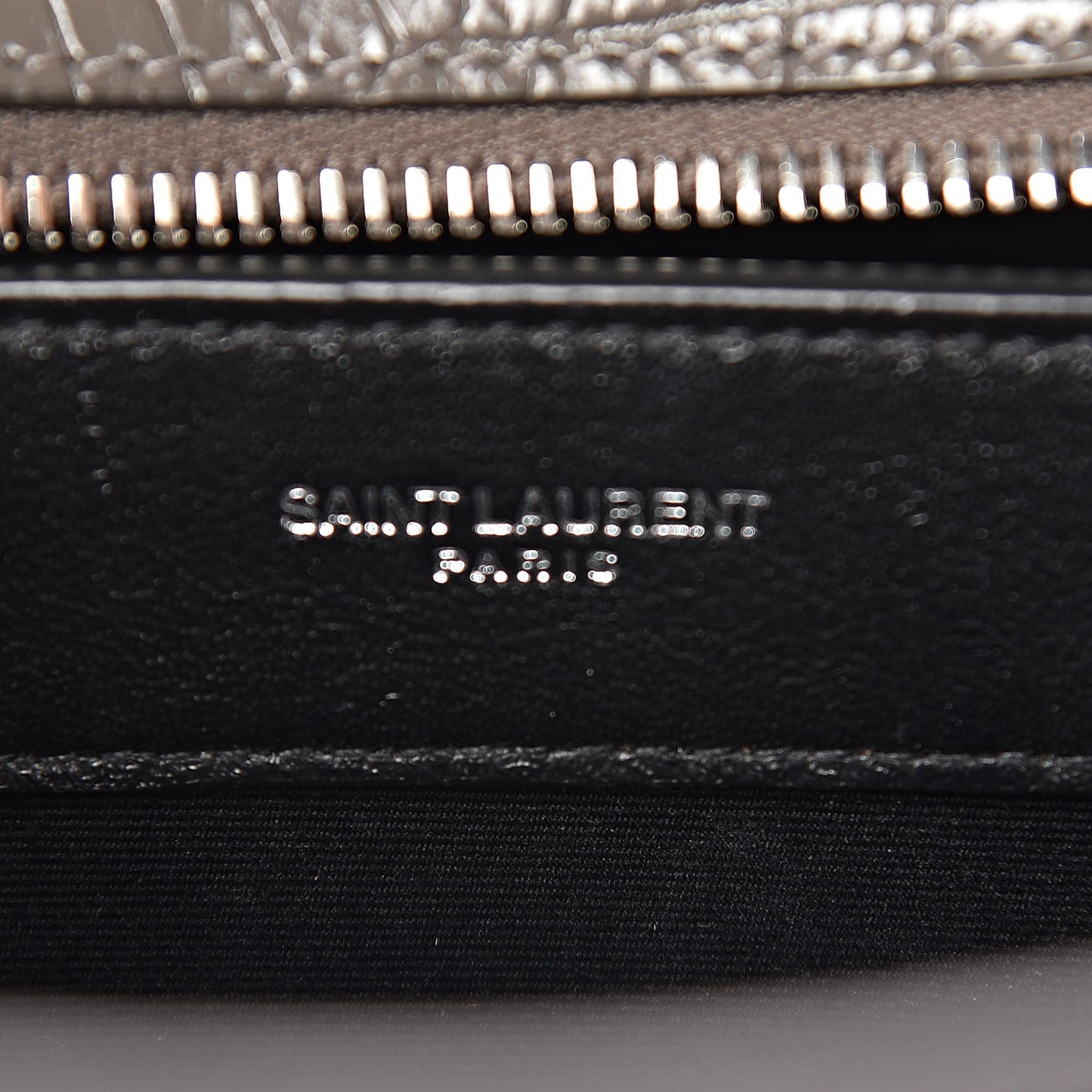 Croc Calfskin Embossed Medium Uptown Tote Asphalt